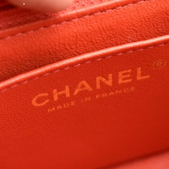 CHANEL  Mini Rectangular Flap Quilted Leather Crossbody Bag Red - Picture 12 of 13